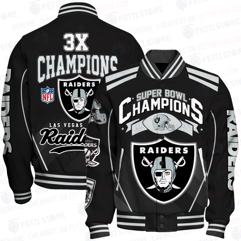 las vegas raiders nfl champions baseball varsity jacket baseball jacket all over print a7hg4