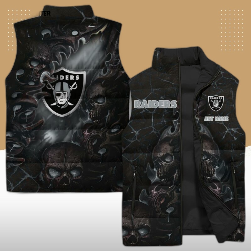 las vegas raiders nfl sleeveless puffer jacket custom for fans gifts iFthf1