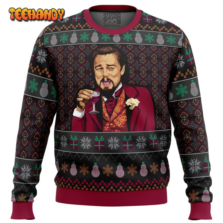 laughing leo dicaprio meme ugly christmas sweater 3wj3l