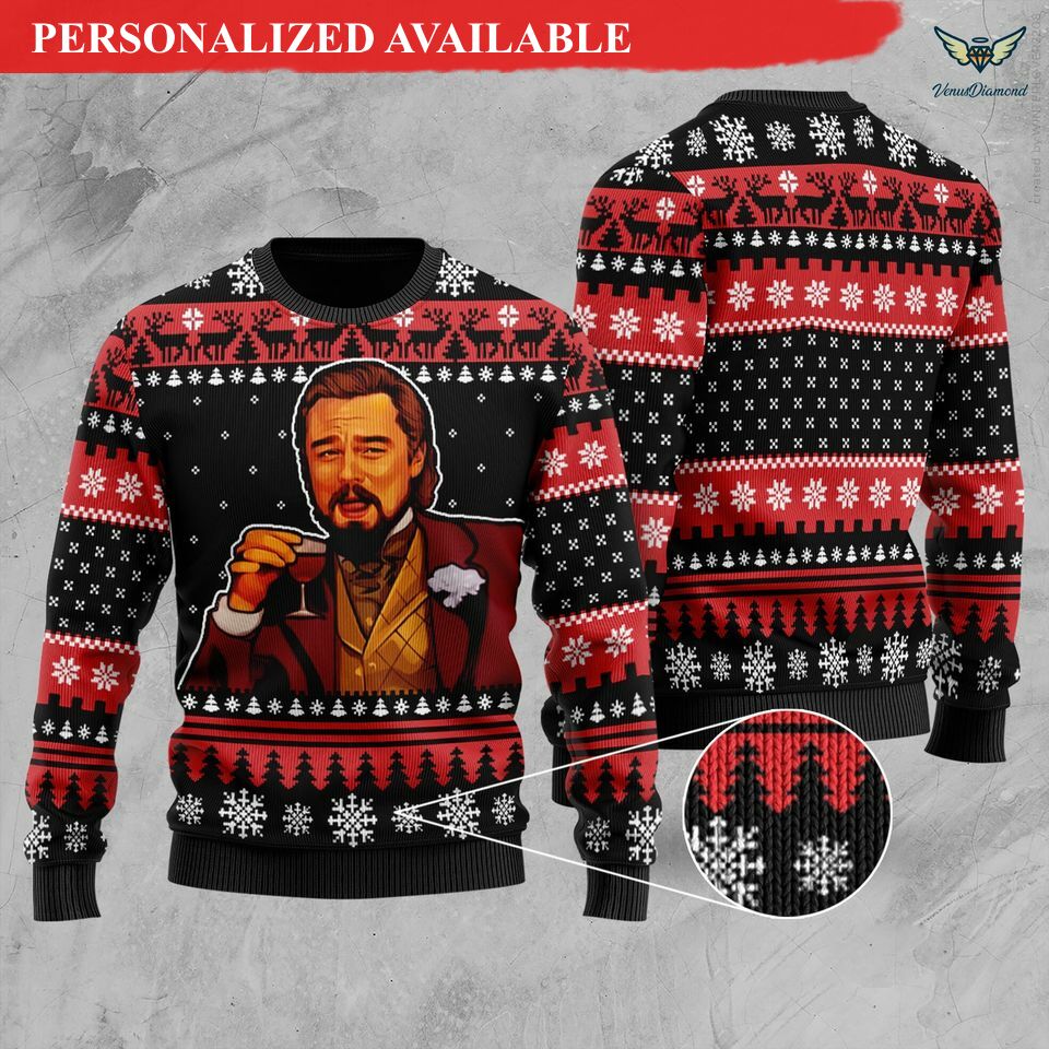 laughing leo ugly christmas sweater leo meme ugly sweater 1811