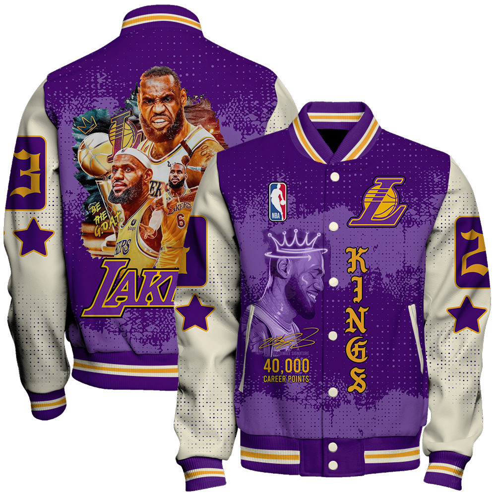 lebron james 40k points record los angeles lakers baseball varsity jacket baseball jacket all over print sfat v23 prcag