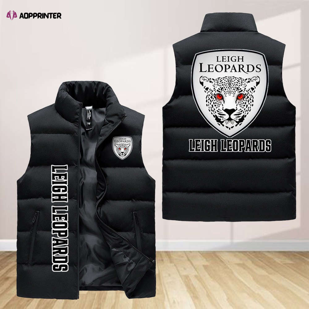 leigh leopards sleeveless puffer jacket custom for fans gifts