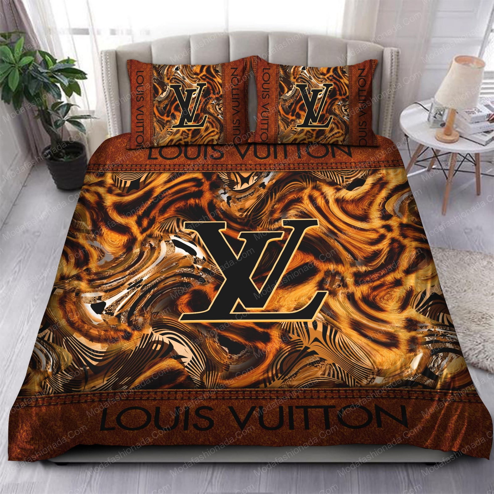 leopard louis vuitton bedding sets