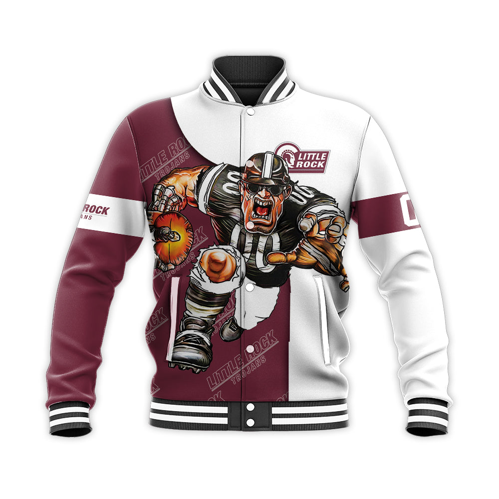 little rock trojans baseball jacket button up zipper hooded all over print football go on gift for fans ncaa xxa1m