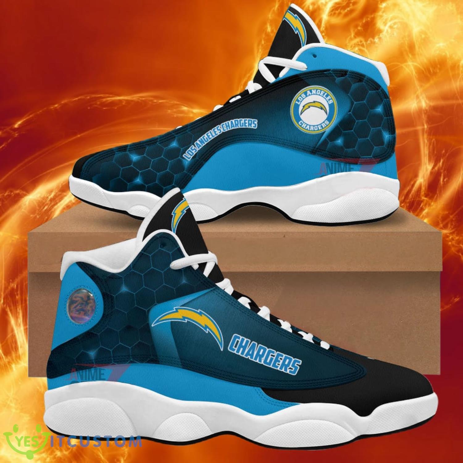 los angeles chargers air jordan 13 sneakers nfl custom sport shoes