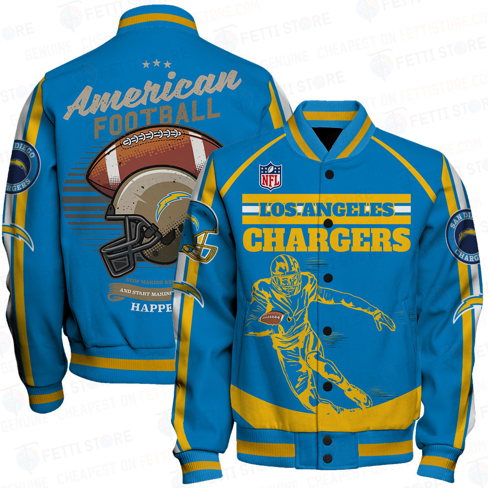 los angeles chargers nfl baseball varsity jacket baseball jacket all over print stm v3 pao45