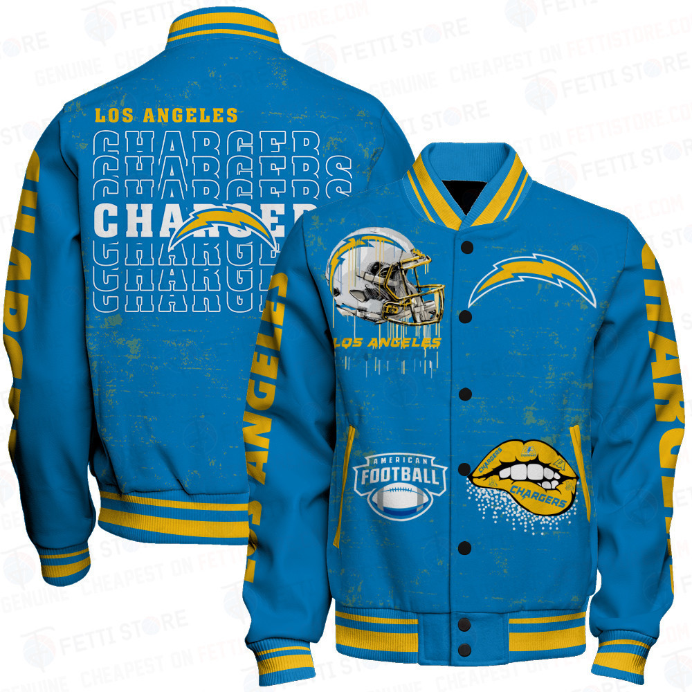 los angeles chargers nfl baseball varsity jacket baseball jacket all over print stm v6 zopjk