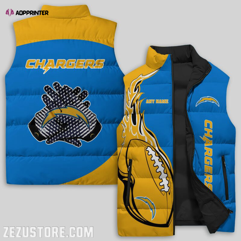 los angeles chargers nfl sleeveless puffer jacket custom for fans gifts 16