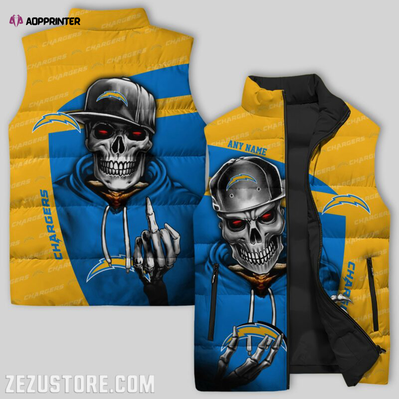 los angeles chargers sleeveless puffer jacket custom for fans gifts