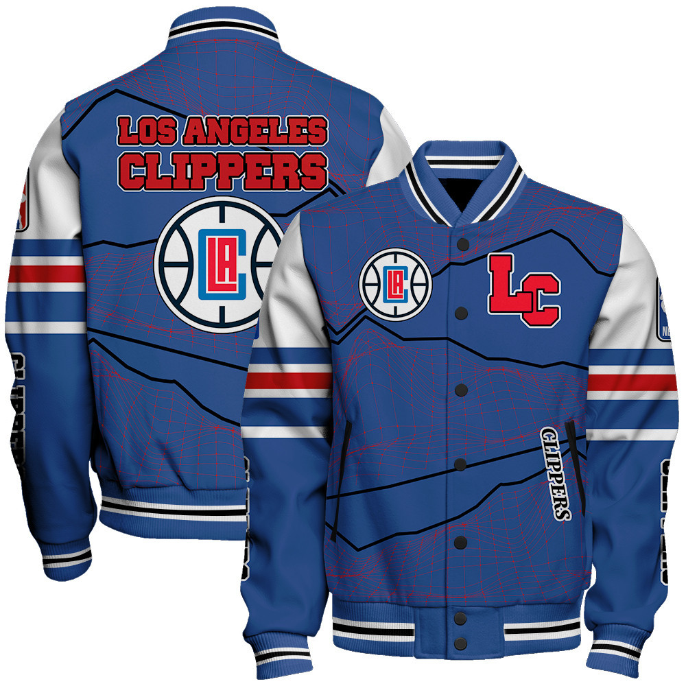 los angeles clippers basketball unique textures baseball varsity jacket baseball jacket all over print sfat v11 kvyb8