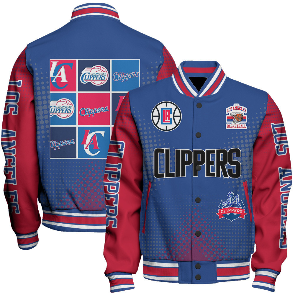 los angeles clippers nba baseball varsity jacket baseball jacket all over print stm v18 th8dr