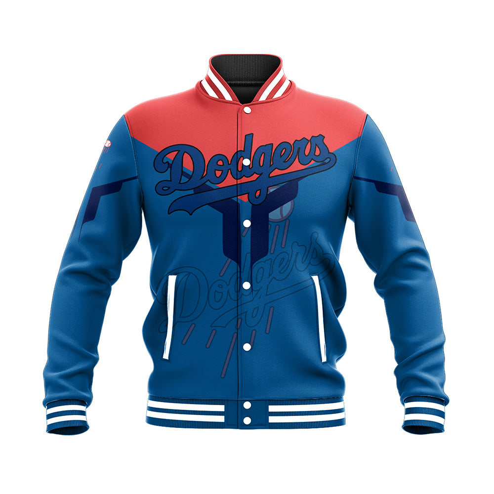 los angeles dodgers baseball jacket button up zipper hooded all over print drinking style mlb nn9w1