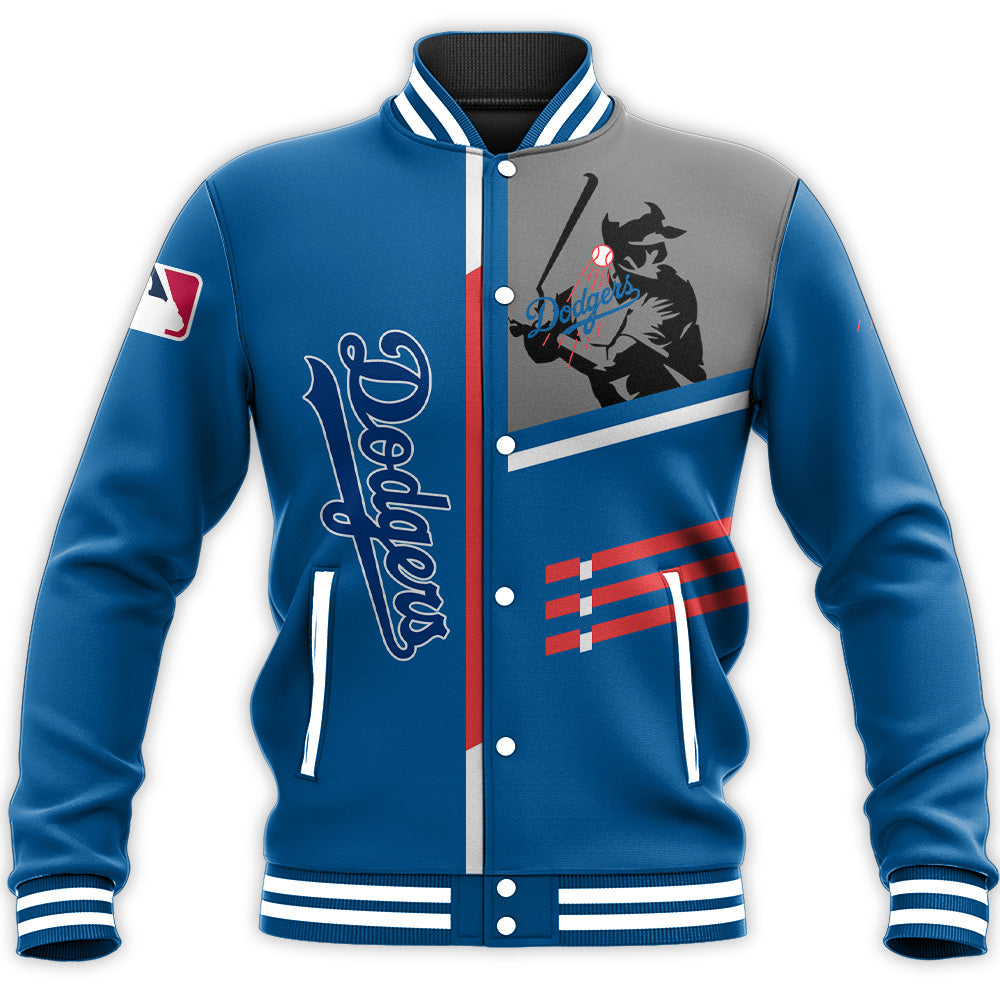 los angeles dodgers baseball jacket button up zipper hooded all over print personalized baseball for fan mlb 3djlk