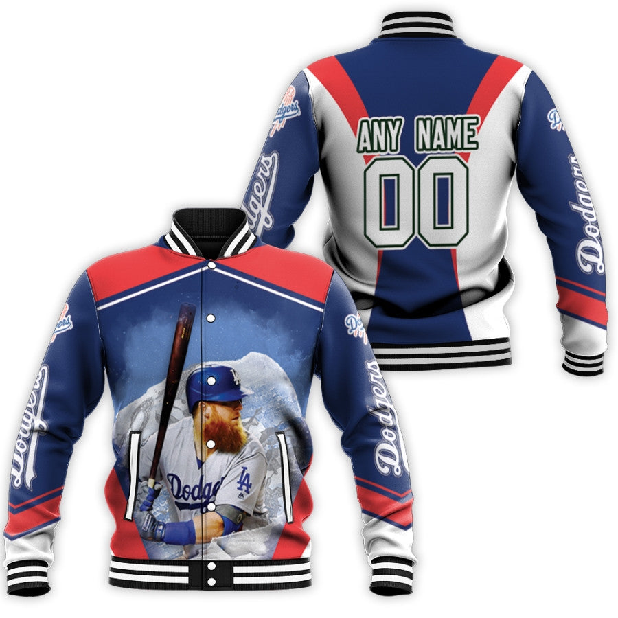 los angeles dodgers justin turner 00 mlb team blue jersey style gift with personalized for dodgers fans baseball jacket button up zipper hooded all over print mlb ipvvs