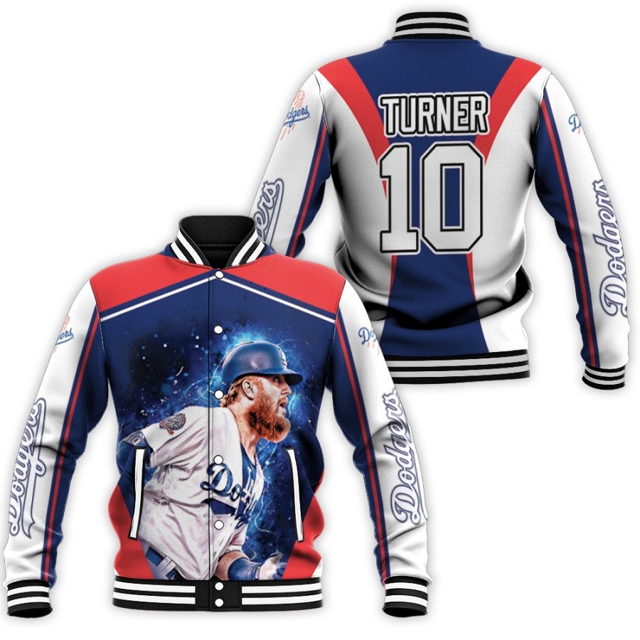 los angeles dodgers justin turner 10 blue jersey style all over print design gift for dodgers fans turner fans baseball jacket button up zipper hooded all over print mlb ikcc4