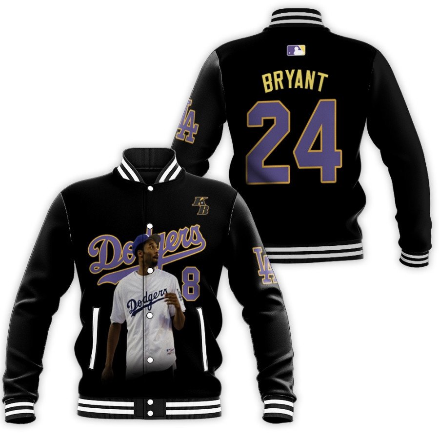 los angeles dodgers kobe bryant 24 great player mlb black all over print designed gift for dodgers fans baseball jacket button up zipper hooded all over print mlb jxs71