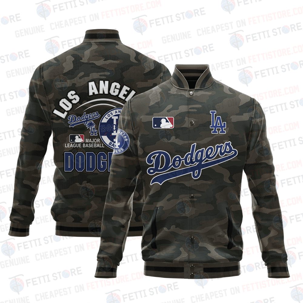 los angeles dodgers mlb camo baseball varsity jacket baseball jacket all over print stm letgy