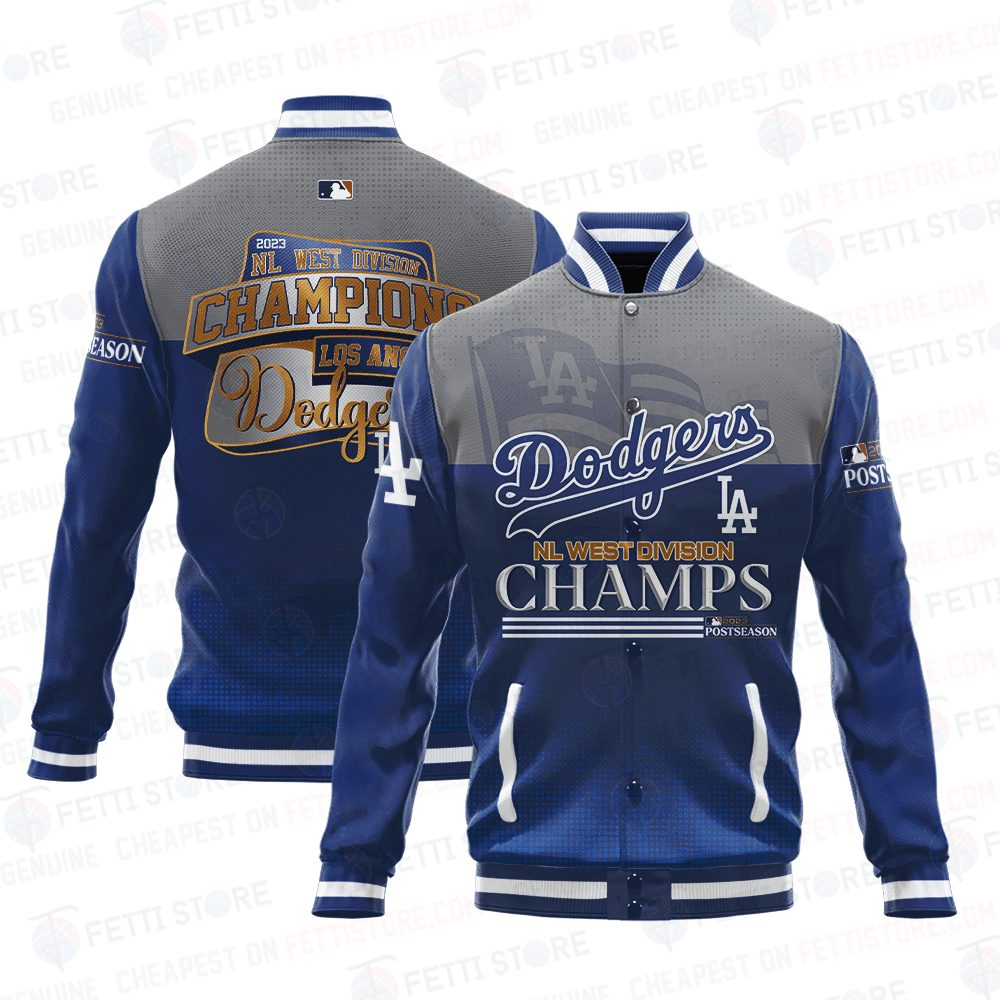 los angeles dodgers mlb nl west champs pattern baseball varsity jacket baseball jacket all over print sh1 v6 si7wi