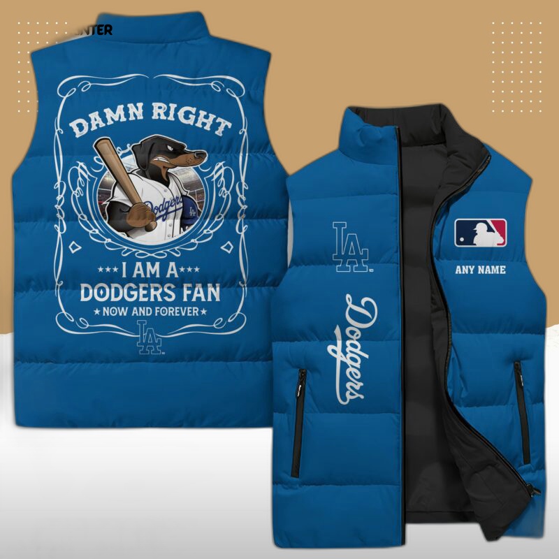 los angeles dodgers mlb sleeveless puffer jacket custom for fans gifts VjGbDr