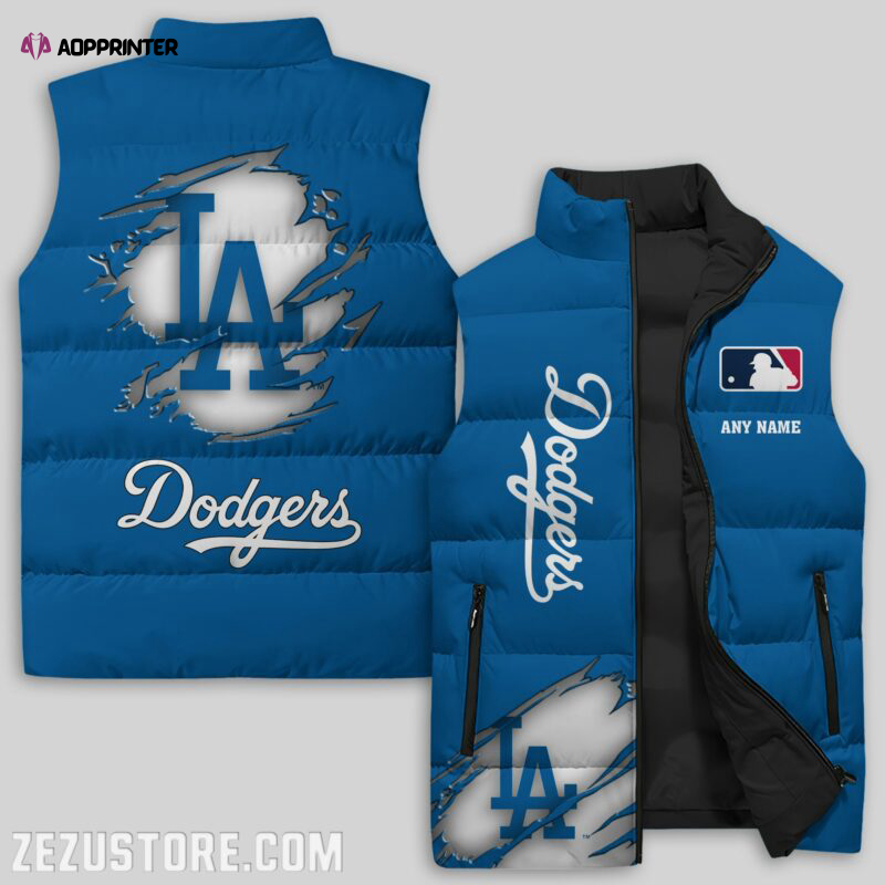 los angeles dodgers mlb sleeveless puffer jacket custom for fans spj1544