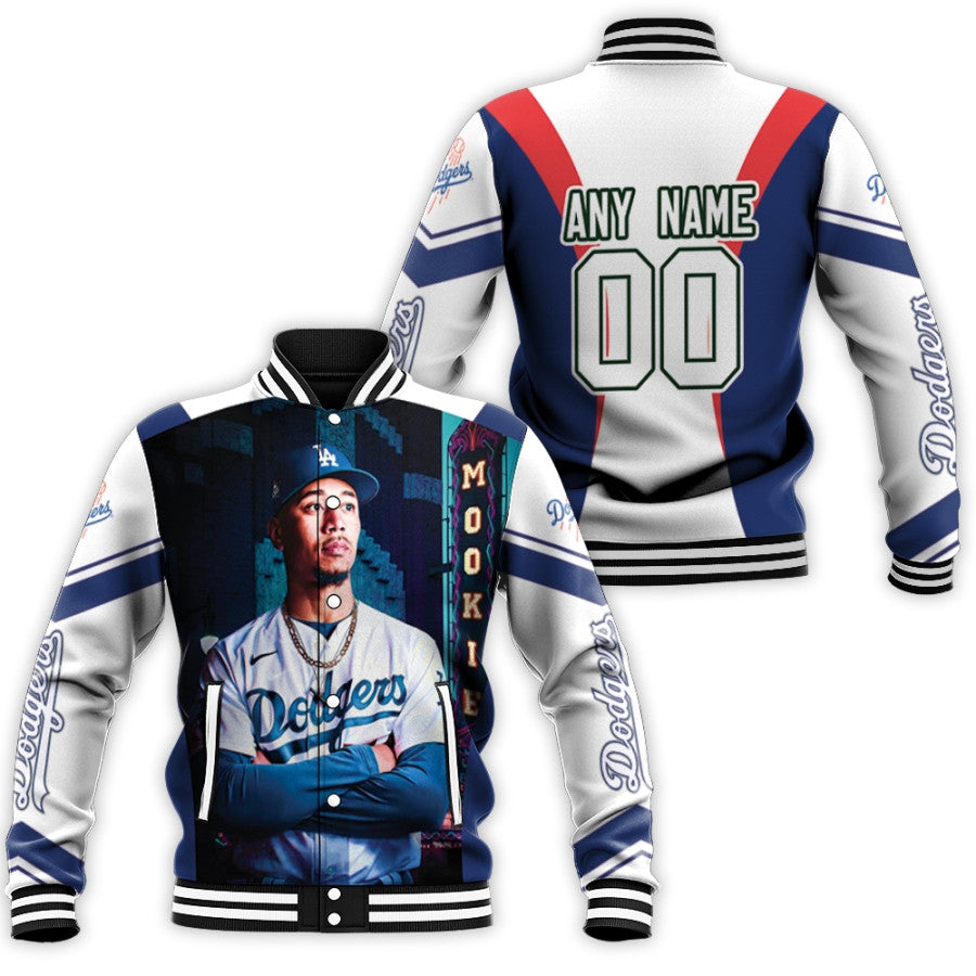 los angeles dodgers mookie betts 00 any name white jersey style gift with personalized for dodgers fans baseball jacket button up zipper hooded all over print mlb rthky