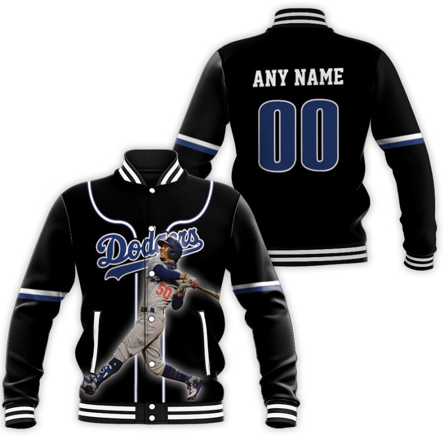 los angeles dodgers mookie betts 50 black jersey style gift with personalized for dodgers fans baseball jacket button up zipper hooded all over print mlb nghcr