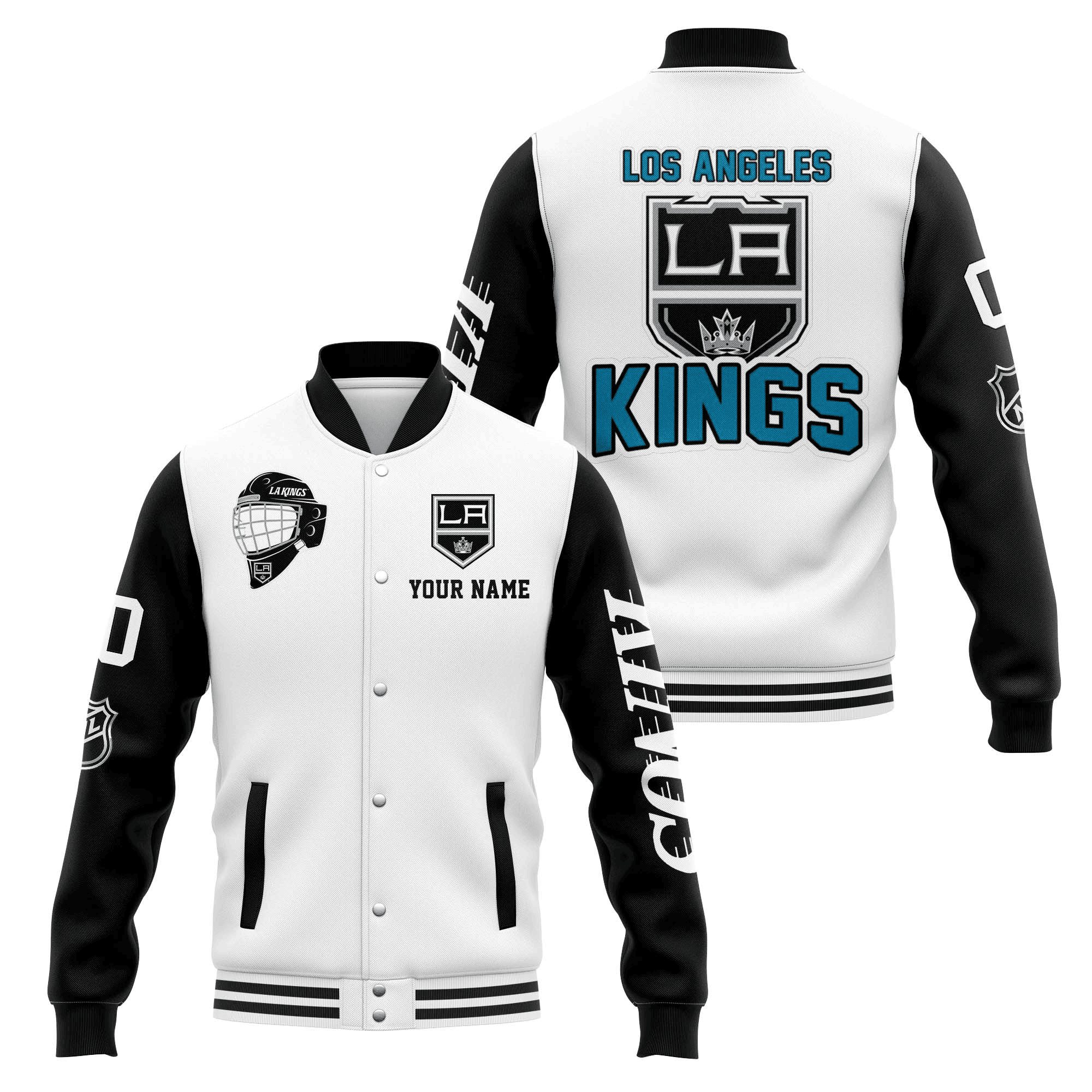 los angeles kings custom name and number nhl baseball baseball varsity jacket baseball jacket all over print 6mj3h