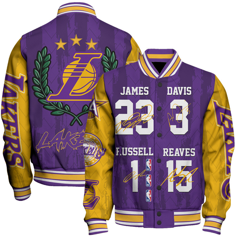 los angeles lakers best players signature basketball baseball varsity jacket baseball jacket all over print sfat v22 mes5h