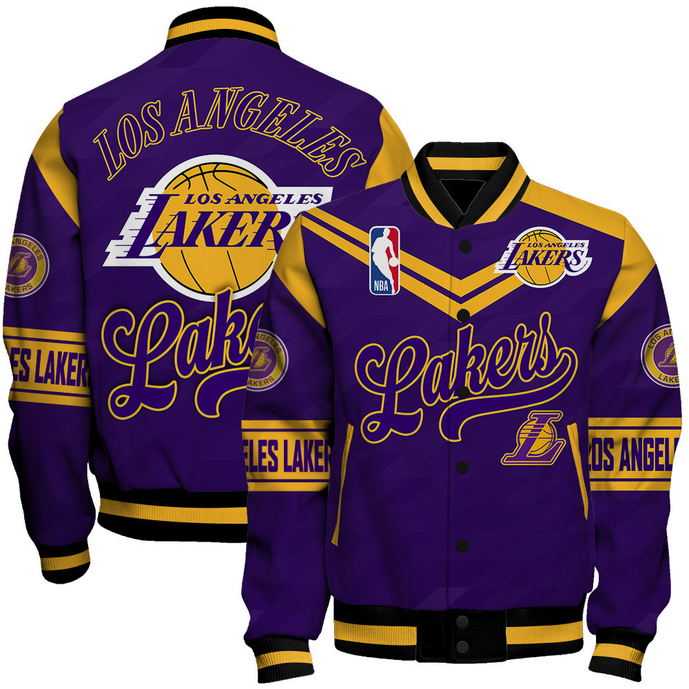 los angeles lakers nba baseball varsity jacket baseball jacket all over print sfat v9 82vb9