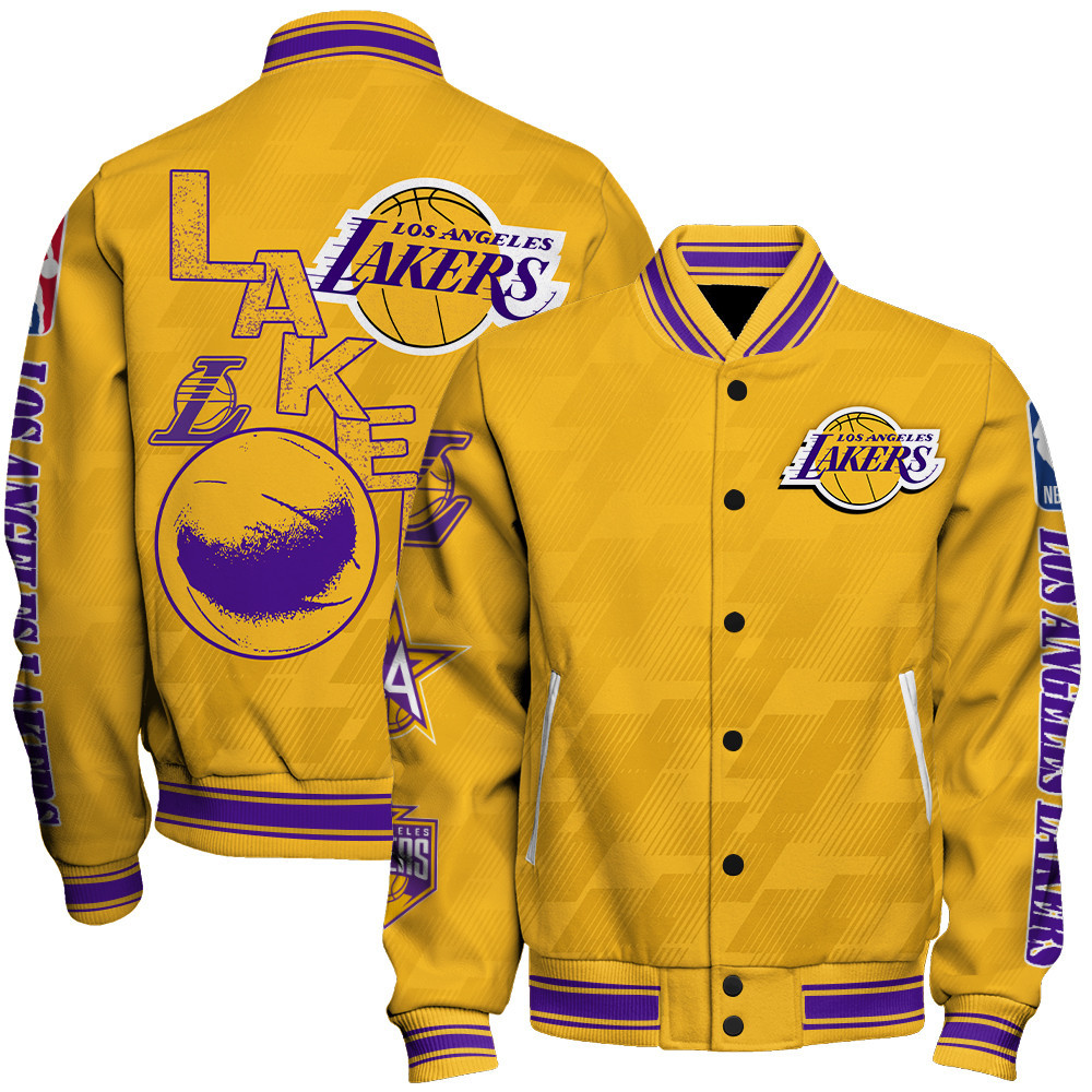 los angeles lakers new design team color baseball varsity jacket baseball jacket all over print sfat v16 iv3yg