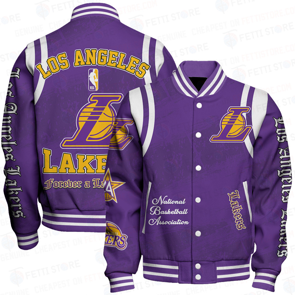 los angeles lakers team logo basketball design print baseball varsity jacket baseball jacket all over print sfat v26 ztdry