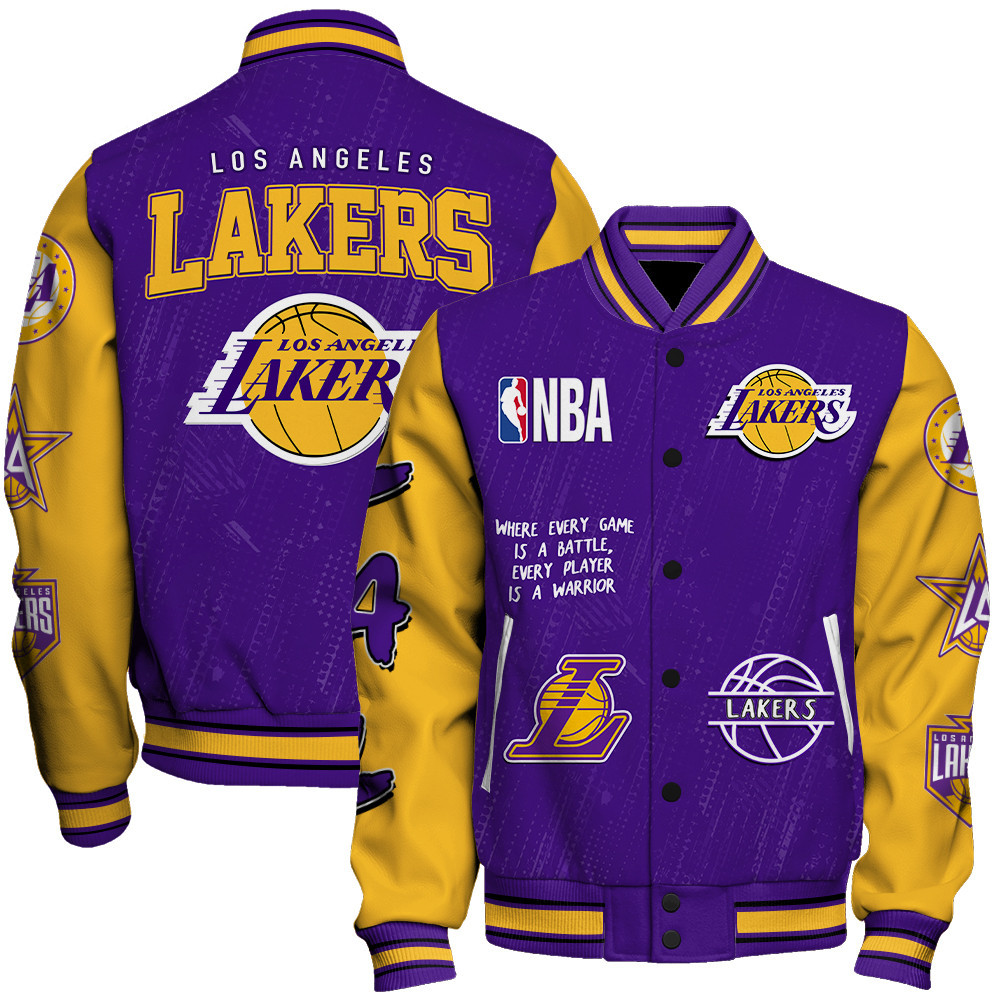 los angeles lakers team logo nba 2024 baseball varsity jacket baseball jacket all over print sfat v13 nwkte