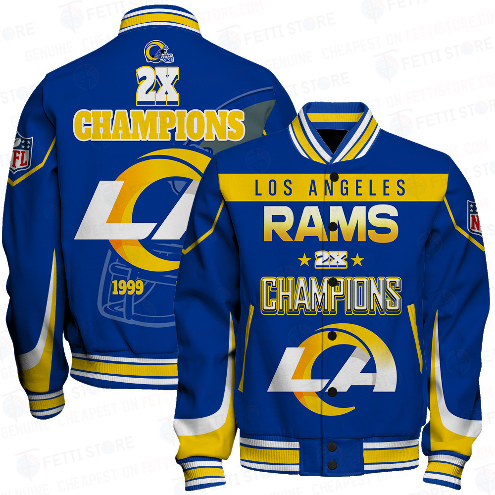 los angeles rams 2x champions super bowl nfl baseball varsity jacket baseball jacket all over print stm v7 0bbah