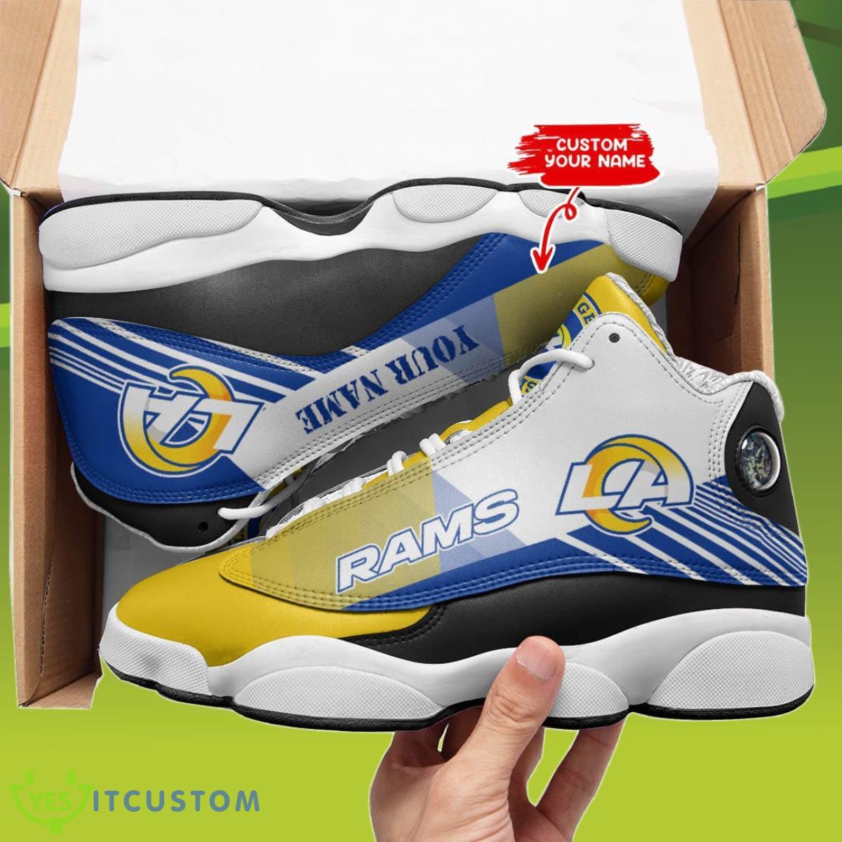 los angeles rams jordan 13 sneakers custom name best gift for men and women