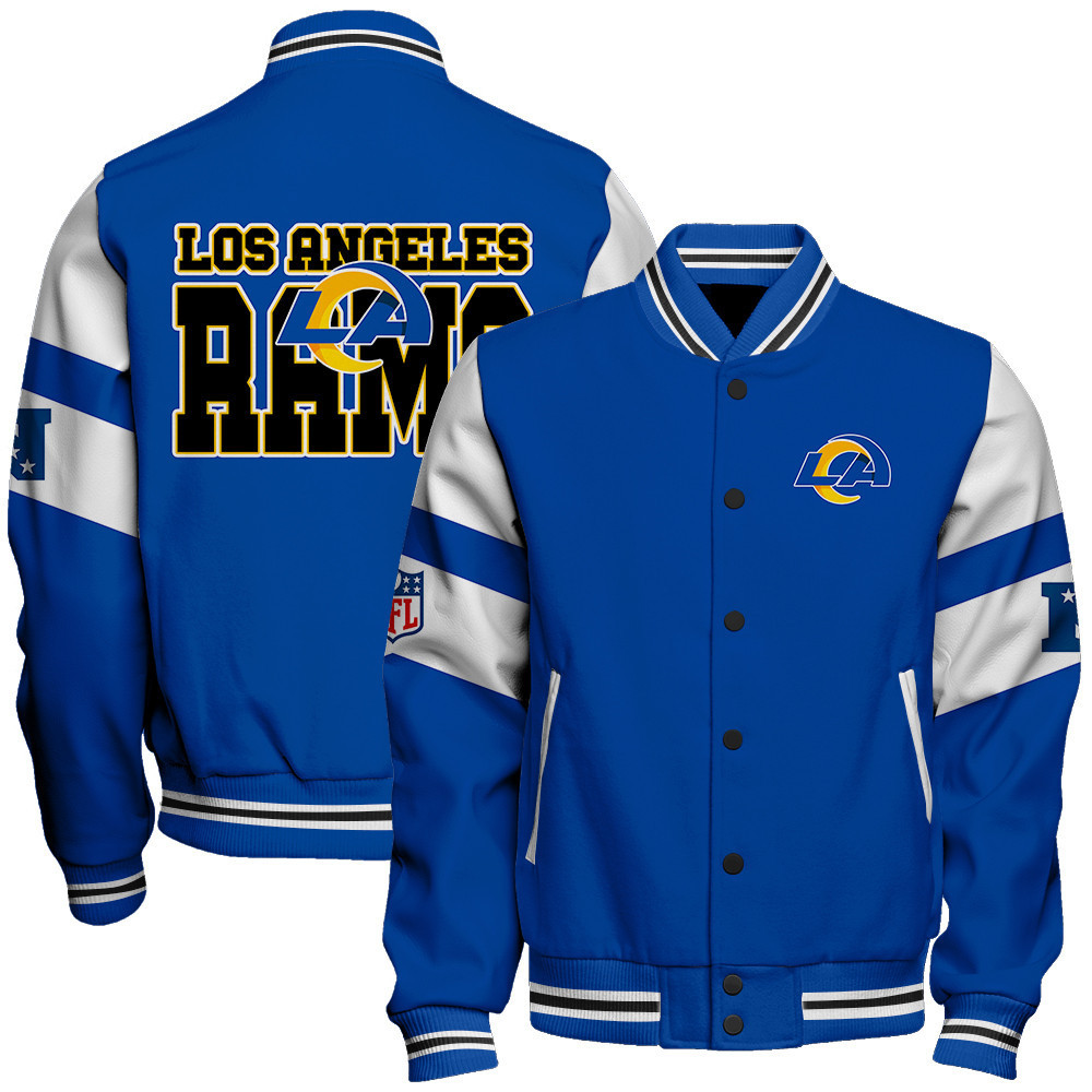 los angeles rams nfl 2024 national football conference unisex baseball varsity jacket baseball jacket all over print v11 wndgm