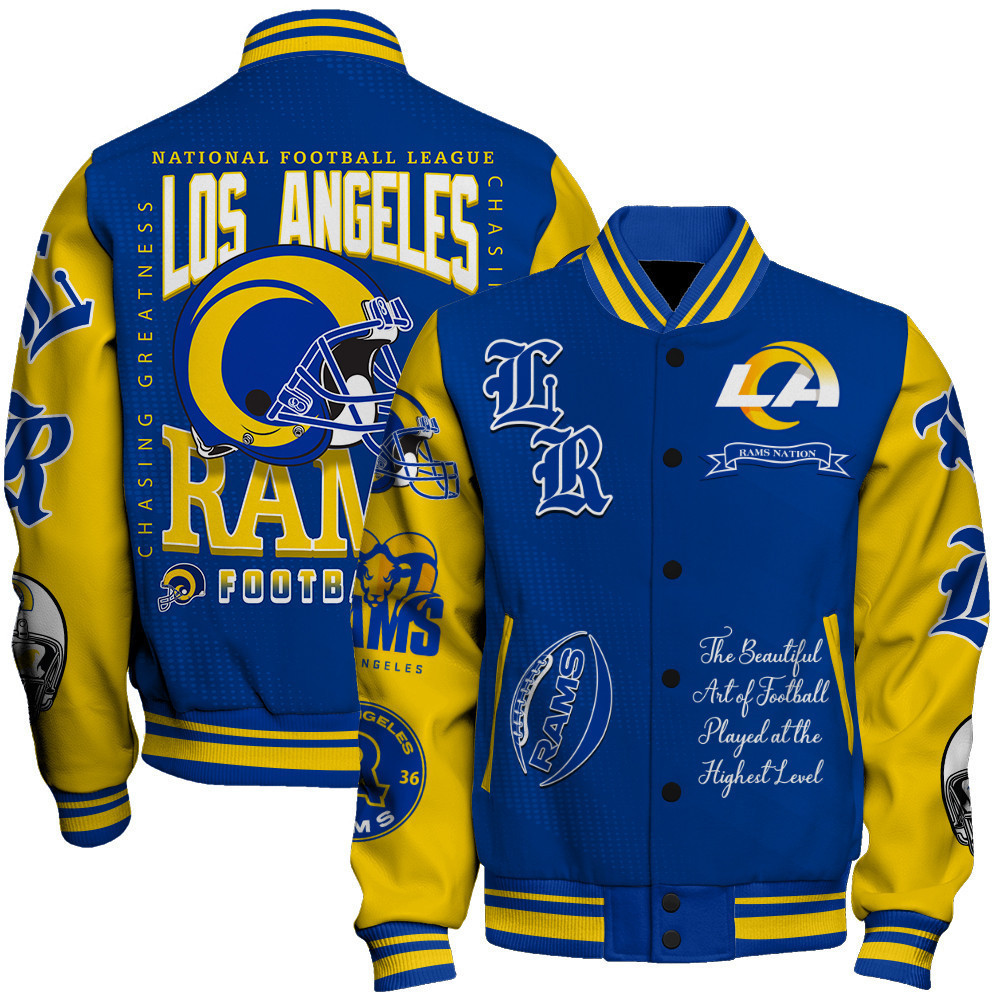 los angeles rams nfl 2024 national football conference unisex baseball varsity jacket baseball jacket all over print v3 ackkb