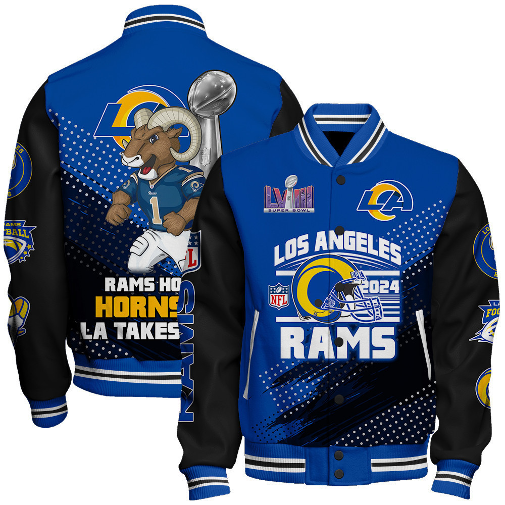 los angeles rams nfl baseball varsity jacket baseball jacket all over print stm v3 ff3c2