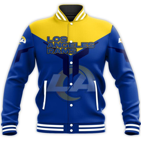 los angeles rams nfl football blue and yellow 3d print baseball varsity jacket baseball jacket all over print 2ziyw