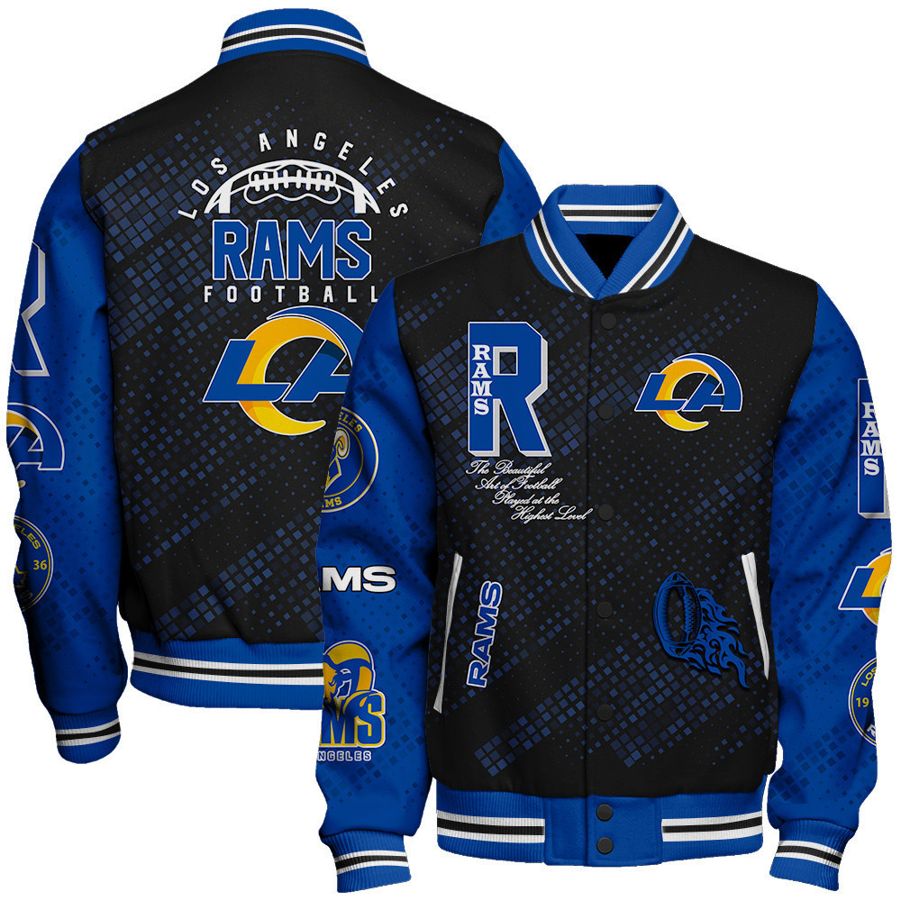 los angeles rams nfl pattern baseball varsity jacket baseball jacket all over print v13 nbcib