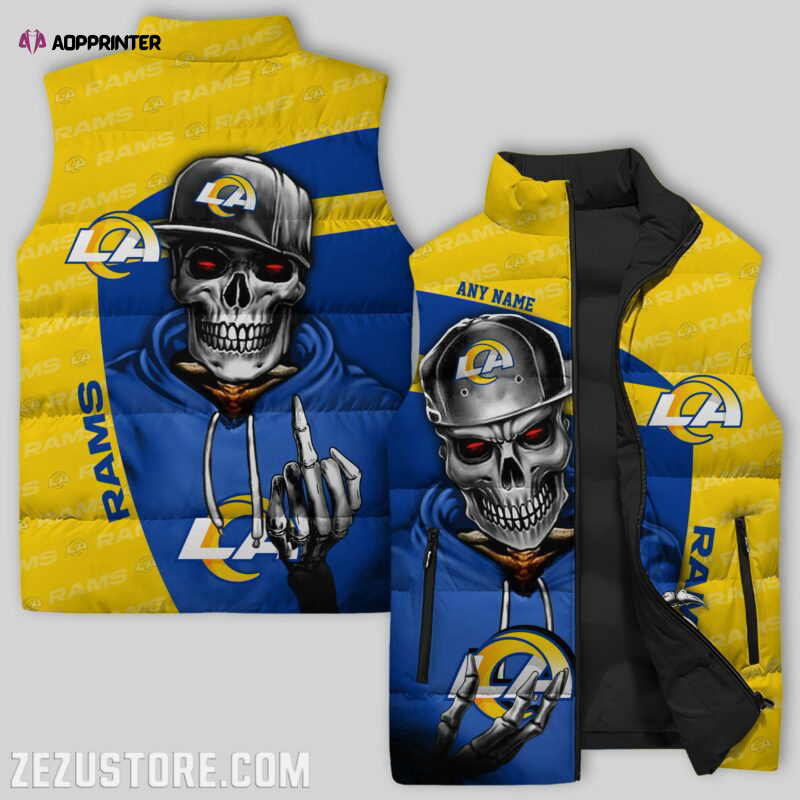 los angeles rams nfl sleeveless puffer jacket custom for fans gifts 1