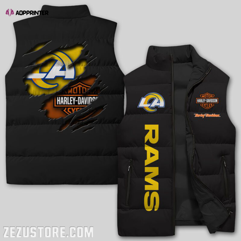 los angeles rams nfl sleeveless puffer jacket custom for fans gifts 9