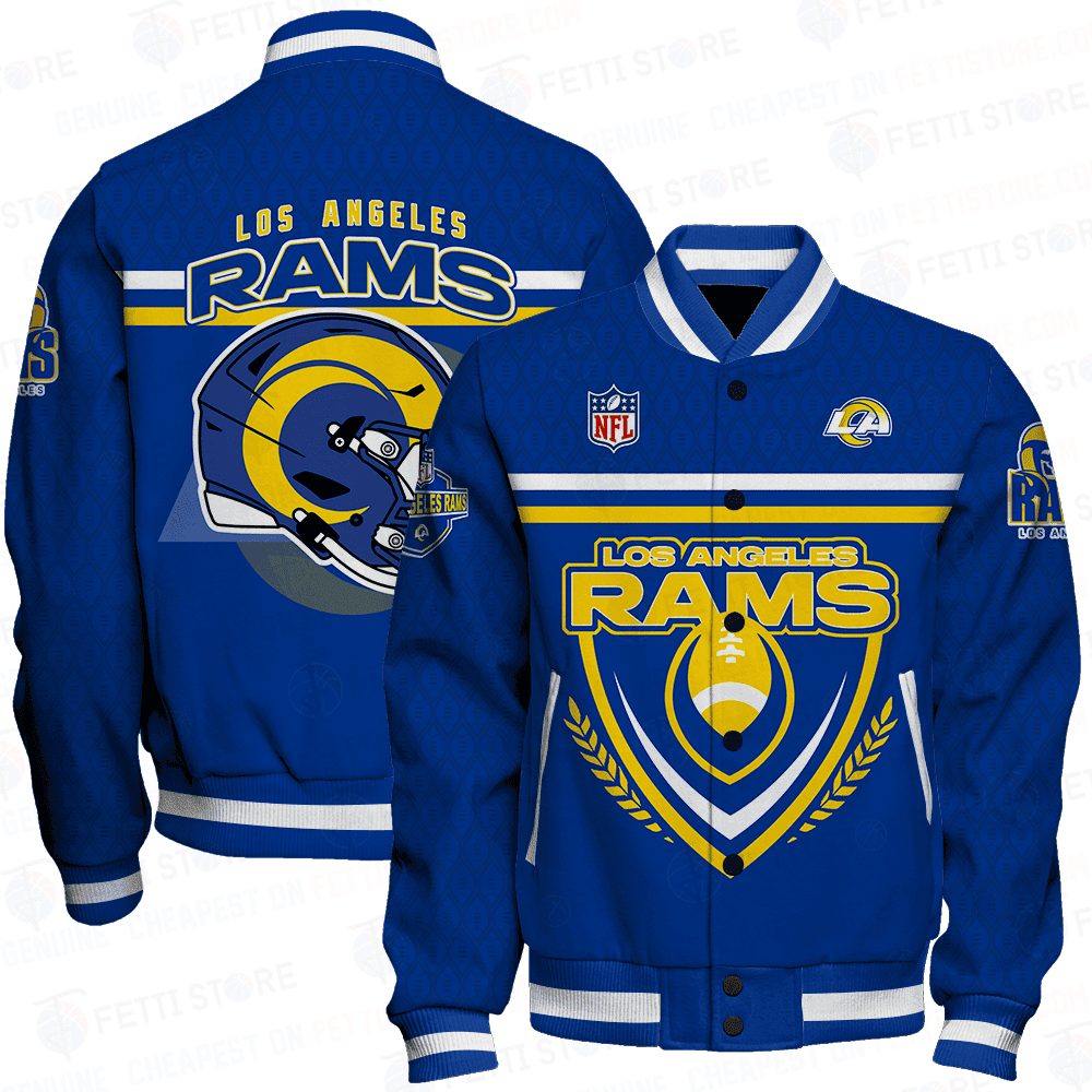 los angeles rams traditional football pattern baseball varsity jacket baseball jacket all over print pwz38