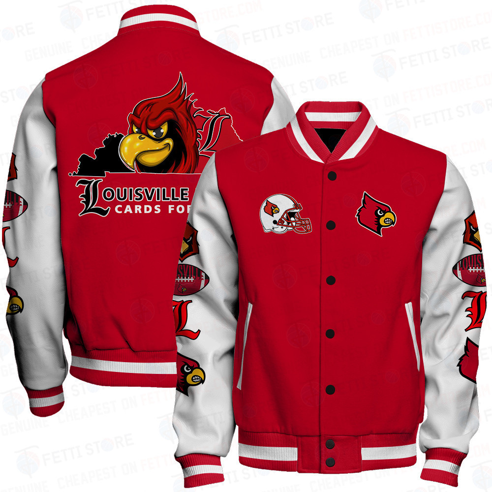 louisville cardinals ncaa football baseball varsity jacket baseball jacket all over print stm ywprv