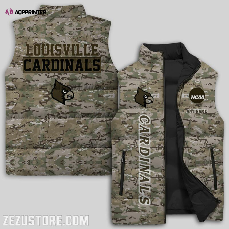 louisville cardinals ncaa sleeveless puffer jacket custom for fans spj1947