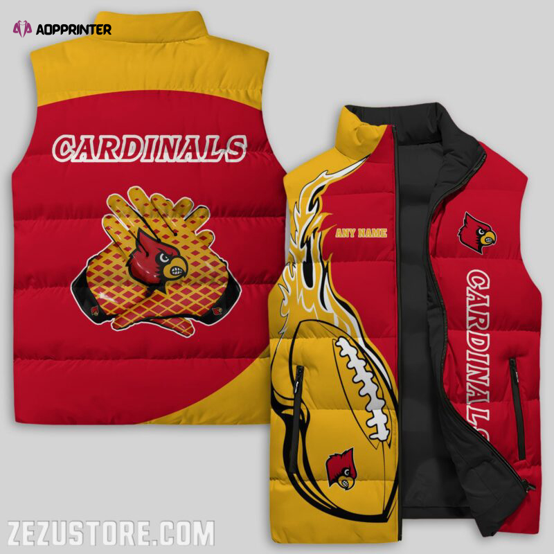 louisville cardinals ncaa sleeveless puffer jacket custom for fans spj2001