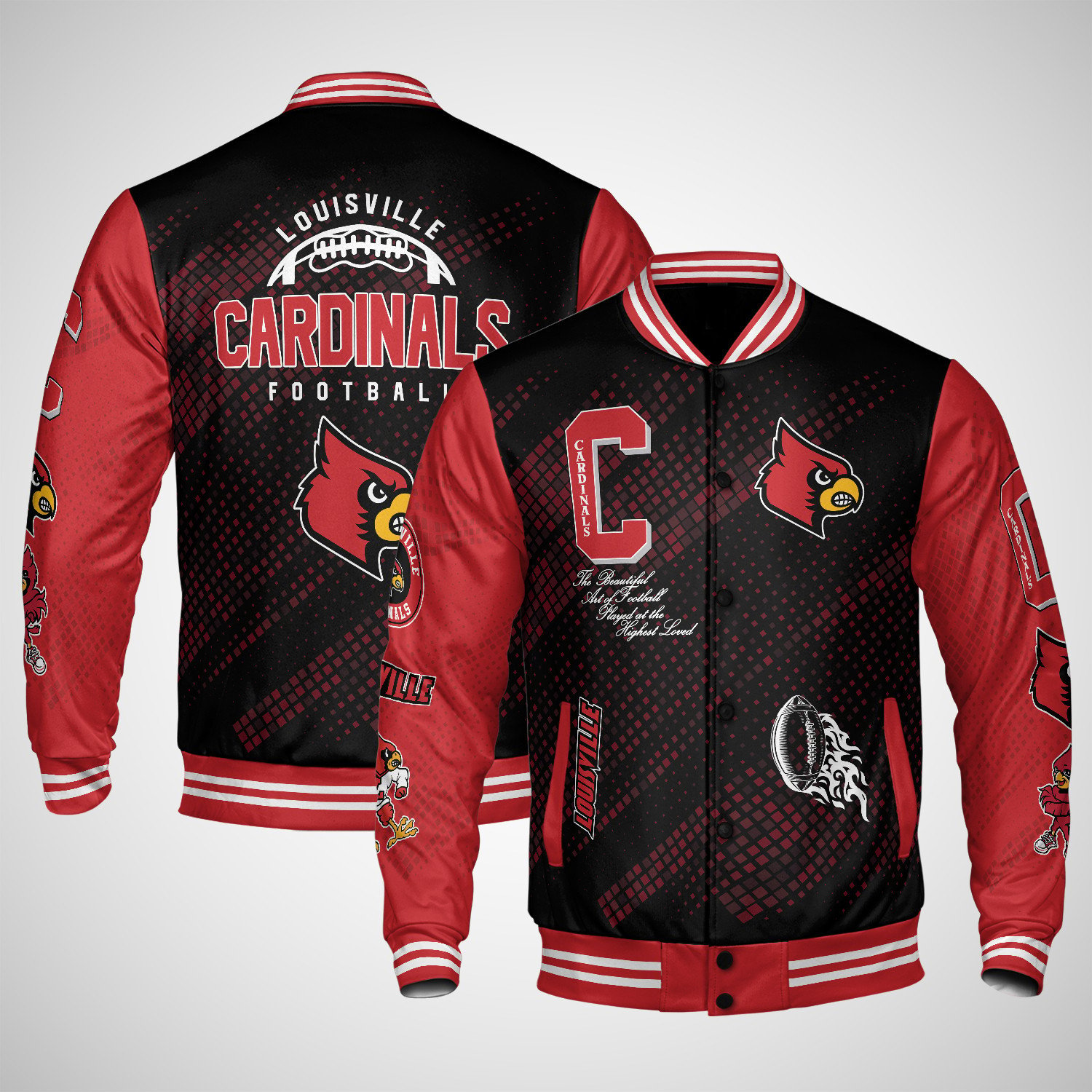 louisville cardinals varsity jacket baseball jacket all over print wf z0pyx