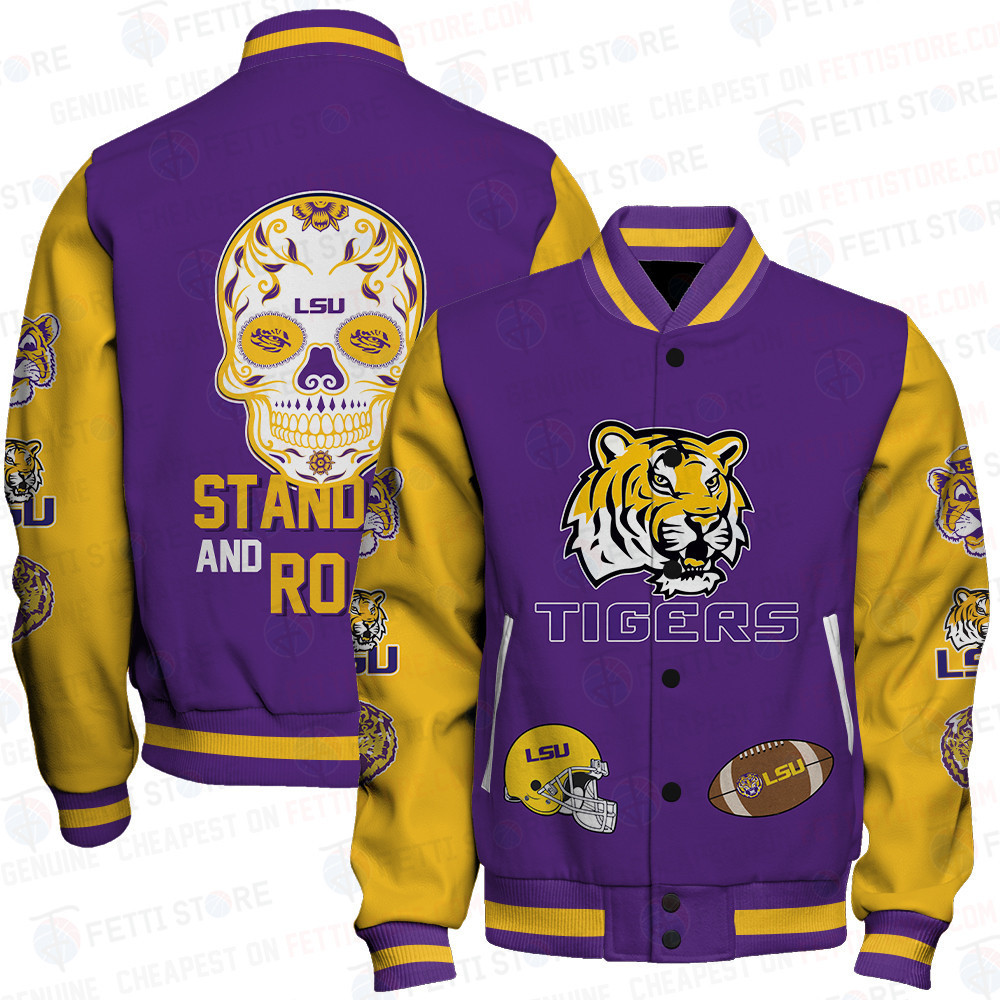 lsu tigers ncaa football baseball varsity jacket baseball jacket all over print stm pmj3f