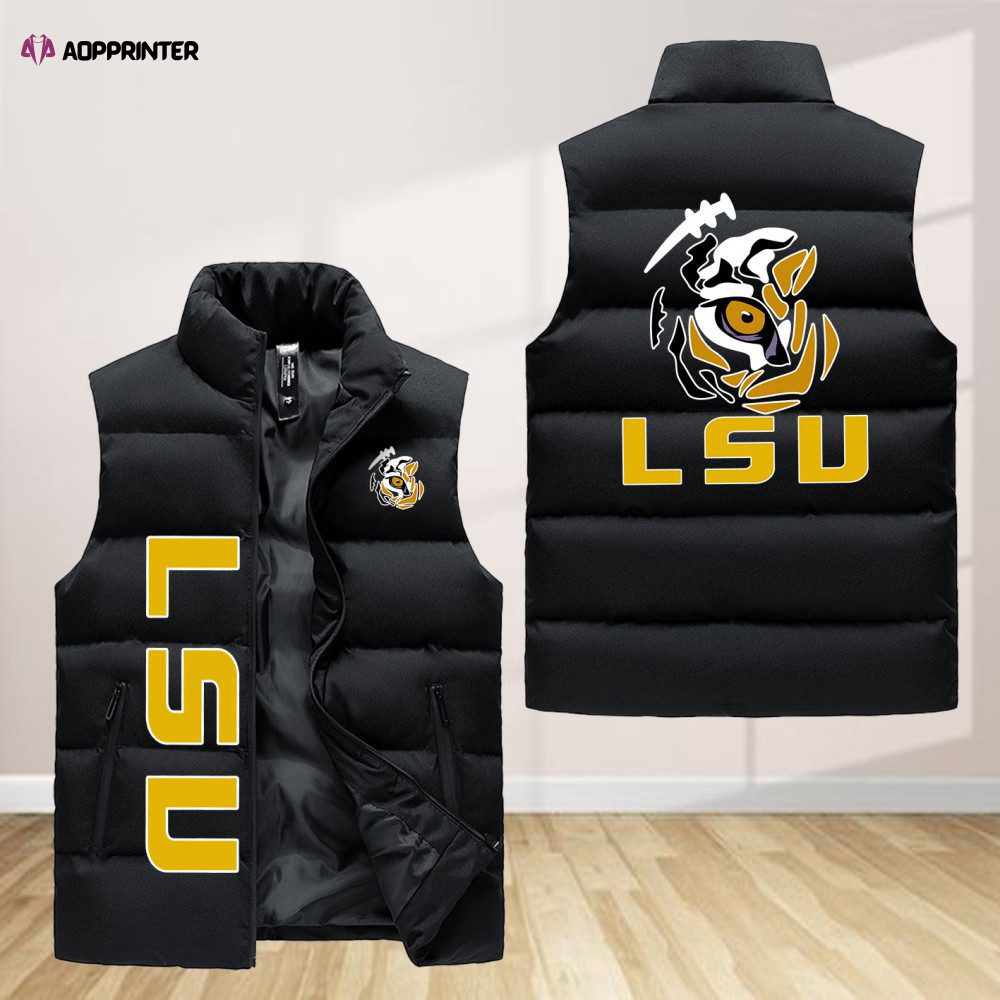 lsu tigers sleeveless puffer jacket custom for fans spj0458