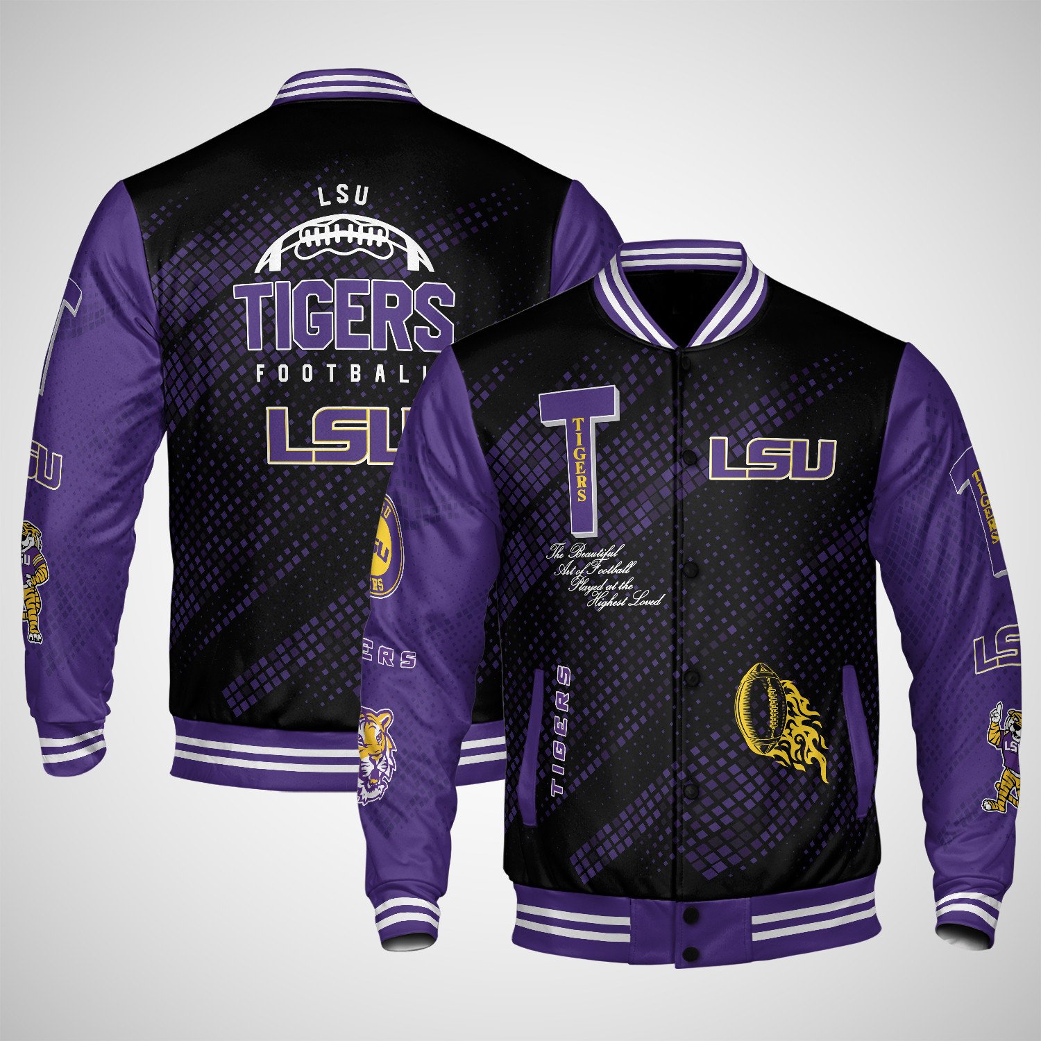 lsu tigers varsity jacket baseball jacket all over print wf gxadq