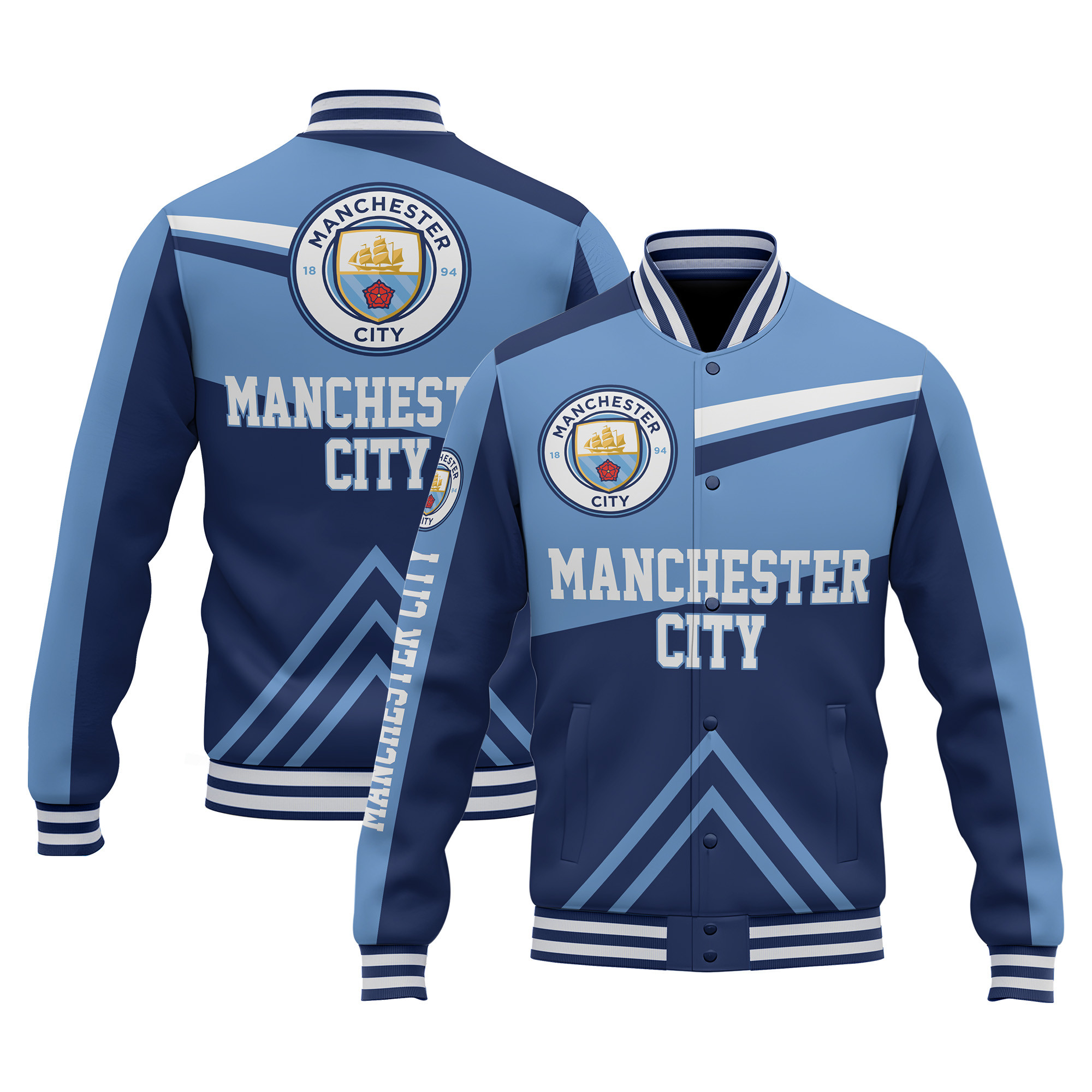 manchester city special design 3d unisex baseball varsity jacket baseball jacket all over print n2fvq